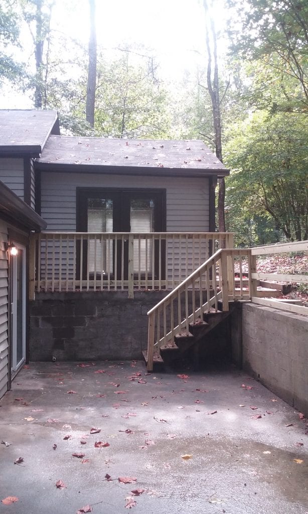 After: a brand-new and safe back porch area